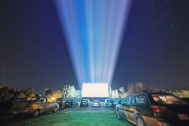 A corporate parking lot converted into a drive-in movie theatre located in collegeville, PA.